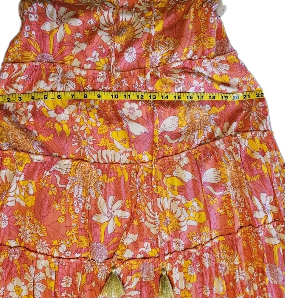 Floral Maxi Skirt in Orange mutlicolor-Size Medium - Picture 12 of 16